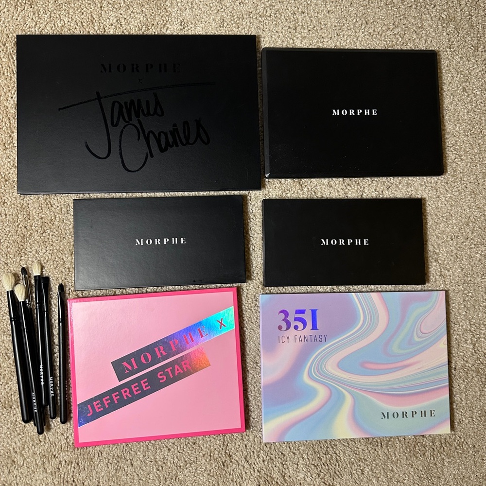 Morphe Eyeshadow Palette Set in Black, Pink, Pastel Iridescent